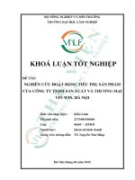 Nghiên cứu hoạt Động tiêu thụ sản phẩm của công ty tnhh sản xuất và thương mại vin win, hà nội