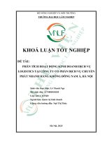 Phân tích hoạt Động kinh doanh dịch vụ logistics tại công ty cổ phần dịch vụ chuyển phát nhanh hàng không Đông nam Á, hà nội