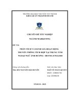 NTT | Chuyên đề tốt nghiệp Marketing | Phân tích và đánh giá hoạt động truyền thông tích cực tại trung tâm ngoại ngữ Ánh Dương - BETMA ENGLISH