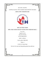 IUH | BÁO CÁO THỰC HÀNH THỰC HÀNH CHUYÊN NGÀNH CÔNG NGHỆ HÓA HỌC 2 | XỬ LÝ NƯỚC THẢI BẰNG PHƯƠNG PHÁP FENTON ĐIỆN HÓA
