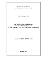 Đặc Điểm ngôn ngữ Đánh giá trong thể loại bình luận (khảo sát trên báo tuổi trẻ và báo nhân dân)