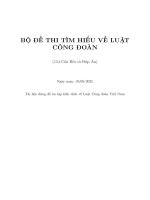 Bộ Đề thi tìm hiểu về luật công Đoàn việt nam