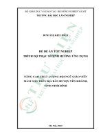 Nâng cao chất lượng Đội ngũ giáo viên mầm non trên Địa bàn huyện yên khánh, tỉnh ninh bình