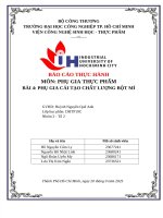 IUH | BÁO CÁO THỰC HÀNH PHỤ GIA THỰC PHẨM | BÀI 4: PHỤ GIA CẢI TẠO CHẤT LƯỢNG BỘT MÌ