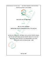 Đánh giá công tác cấp Đổi, cấp lại giấy chứng nhận quyền sử dụng Đất, quyền sở hữu nhà Ở và tài sản khác gắn liền với Đất tại thành phố lạng sơn, tỉnh lạng sơn giai Đoạn 2022   2024