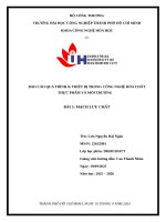 IUH | BÁO CÁO QUÁ TRÌNH & THIẾT BỊ TRONG CÔNG NGHỆ HÓA CHẤT THỰC PHẨM VÀ MÔI TRƯỜNG | BÀI 3: MẠCH LƯU CHẤT