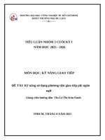 IUH | TIỂU LUẬN NHÓM KỸ NĂNG GIAO TIẾP | Kỹ năng sử dụng phương tiện giao tiếp phi ngôn ngữ