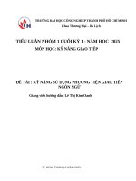 IUH | TIỂU LUẬN NHÓM KỸ NĂNG GIAO TIẾP | KỸ NĂNG SỬ DỤNG PHƯƠNG TIỆN GIAO TIẾP NGÔN NGỮ