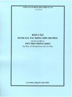 Báo cáo Đánh giá tác Động môi trường của dự Án thủy Điện phiêng khon