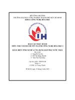IUH | Báo cáo thực hành Thực hành chuyên ngành công nghệ hóa học 2 | Biến tính xơ dừa ứng dụng hấp thụ nước thải