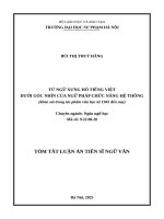 Tom tat tieng viet từ ngữ xưng hô tiếng việt dưới góc nhìn của ngữ pháp chức năng hệ thống (khảo sát trong tác phẩm văn học từ 1945 Đến nay)