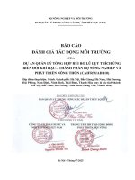 Báo cáo Đtm dự Án quản lý tổng hợp rủi ro lũ lụt thích Ứng biến Đổi khí hậu thành phần bộ nông nghiệp và phát triển nông thôn