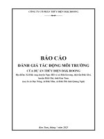 Báo cáo Đánh giá tác Động môi trường dự Án thủy Điện Đăk roong