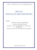 Báo cáo Đánh giá tác Động môi trường dự Án nhà máy sản xuất nhôm thỏi công suất 56000 tấn năm