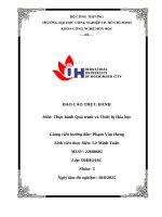 IUH | BÁO CÁO THỰC HÀNH Môn: Thực hành Quá trình và Thiết bị Hóa học | BÀI 8: SẤY ĐỐI LƯU