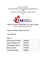 IUH | BÁO CÁO THỰC HÀNH PHỤ GIA THỰC PHẨM | BÀI  2 : PHỤ GIA TẠO NHŨ