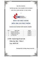 IUH | BÁO CÁO THỰC HÀNH MÔN: PHỤ GIA THỰC PHẨM | BÀI 1: PHỤ GIA CHỐNG OXY HÓA