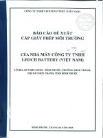 Báo cáo Đề xuất cấp giấy phép môi trường nhà máy công ty tnhh leoch battery việt nam