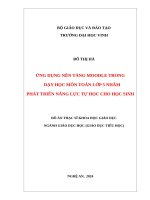 Đồ Án Ứng dụng nền tảng MOODLE trong dạy học môn Toán lớp 5 nhằm phát triển năng lực tự học cho học sinh