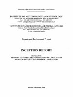 Support to strengthen institutional capacity to monitor poverty - environment indicators