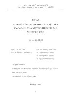 Cơ chế dẫn trong họ vật liệu nền Ca2Cu3+U của một số hệ siêu dẫn nhiệt độ cao Đề tài NCKH. QG.07.02.