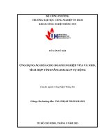 IUH | Tiểu luận Công Nghệ Thông Tin | ỨNG DỤNG ẢO HÓA CHO DOANH NGHIỆP VỪA VÀ NHỎ, TÍCH HỢP TÍNH NĂNG BACKUP TỰ ĐỘNG