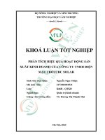 Phân tích hiệu quả hoạt Động sản xuất kinh doanh của công ty tnhh Điện mặt trời crc solar