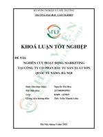 Nghiên cứu hoạt Động marketing tại công ty cổ phần Đầu tư sản xuất sơn quốc tế nano, hà nội