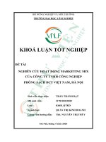 Nghiên cứu hoạt Động marketing mix của công ty tnhh công nghiệp phòng sạch dct việt nam, hà nội