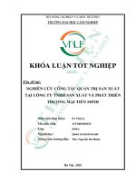 Nghiên cứu công tác quản trị sản xuất tại công ty tnhh sản xuất và phát triển thương mại tiến minh