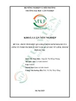 Phân tích hiệu quả hoạt Động kinh doanh của công ty tnhh techhub việt nam, quận bắc từ liêm, thành phố hà nội