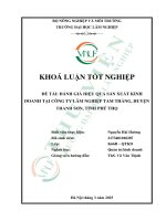 Đánh giá hiệu quả sản xuất kinh doanh tại công ty lâm nghiệp tam thắng, huyện thanh sơn, tỉnh phú thọ