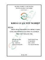 Phân tích tình hình tài chính và khả năng thanh toán tại công ty cổ phần tiến việt thái, hà nội