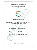 Phân tích hiệu quả kinh doanh của công ty tnhh thiết bị thái bình, hà nội