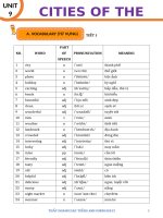 TÀI LIỆU BÀI TẬP BỔ TRỢ - GRADE 6 - UNIT 9 - CITIES OF THE WORLD - GLOBAL SUCCESS