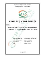 Nâng cao chất lượng nguồn nhân lực tại công ty tnhh shinbo vi na, bắc ninh