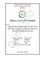 Giải pháp hoàn thiện công tác quản trị bán hàng tại công ty tnhh xây dựng và thương mại minh hải, hà nội