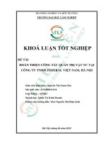 Hoàn thiện công tác quản trị vật tư tại công ty tnhh federal việt nam, hà nội