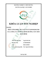 Phân tích hiệu quả sản xuất kinh doanh của công ty cổ phần dinh dưỡng tân tiến hòa bình