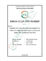 Nghiên cứu văn hóa doanh nghiệp của công ty tnhh thương mại và sản xuất thiết bị y tế hoàng nguyễn