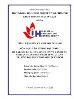 IUH | Tiểu luận Tâm lý học đại cương | Nỗi lo âu của sinh viên về vấn đề vệ sinh an toàn thực phẩm xung quanh trường Đại học Công nghiệp TPHCM