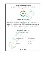 Phân tích các yếu tố Ảnh hưởng Đến giá căn hộ chung cư tại dự Án vinhomes smart city thuộc Địa bàn phường tây mỗ và phường Đại mỗ, quận nam từ liêm, thành phố hà nội