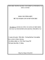 Đánh giá công tác Đăng ký biến Động Đất Đai tại thành phố long khánh, tỉnh Đồng nai