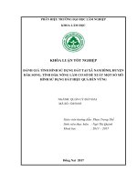 Đánh giá tình hình sử dụng Đất tại xã nam bình, huyện Đăk song tỉnh Đăk nông làm cơ sở Đề xuất một số mô hình sử dụng Đất hiệu quả, bền vững