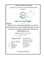 Khảo sát Đặc Điểm nông sinh học của một số dòng giống Đậu tương trong Điều kiện vụ xuân năm 2025 tại xã vĩnh quỳnh, huyện thanh trì, thành phố hà nội