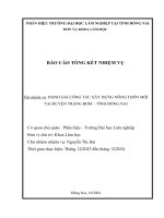 Thay Đổi sử dụng Đất trong xây dựng nông thôn mới huyện trảng bom, tỉnh Đồng nai