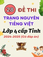Bộ 28 Đề thi trạng nguyên tiếng việt cấp tỉnh LỚP 42024 - 2025 có Đáp Án