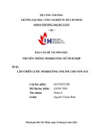 IUH | BÁO CÁO ĐỀ TÀI MÔN HỌC TRUYỀN THÔNG MARKETING SỐ TÍCH HỢP | LẬP CHIẾN LƯỢC MARKETING ONLINE CHO SON 3CE