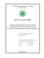 Ứng dụng arcgis destop và arcgis online Để xây dựng và chia sẻ thông tin giá Đất tại xã quảng tiến, huyện trảng bom, tỉnh Đồng nai