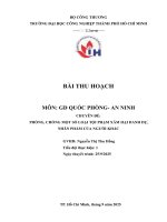 IUH | Bài thu hoạch GD Quốc phòng - An ninh | Phòng, chống một số loại tội phạm xâm hại danh dự, nhân phẩm của người khác